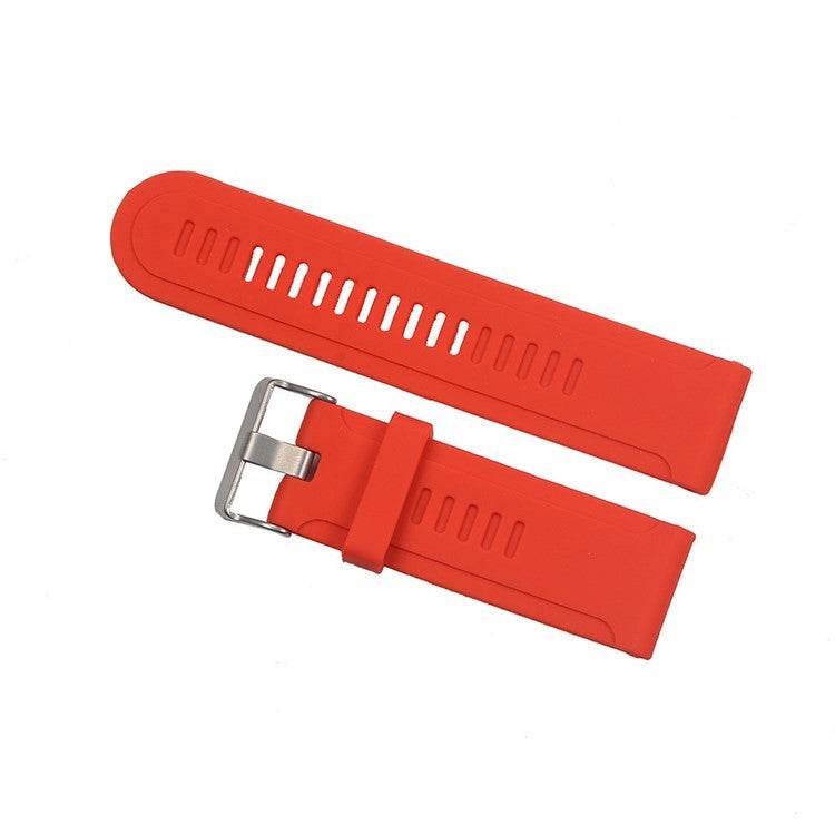 Silicone strap with silver buckle for Garmin Fenix 3, durable and stylish.