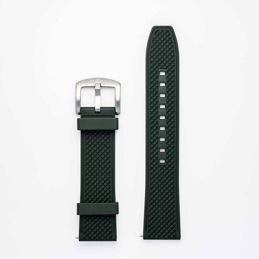 Kennett FKM Rubber Watch Strap with Stainless Steel Buckle green 22mm