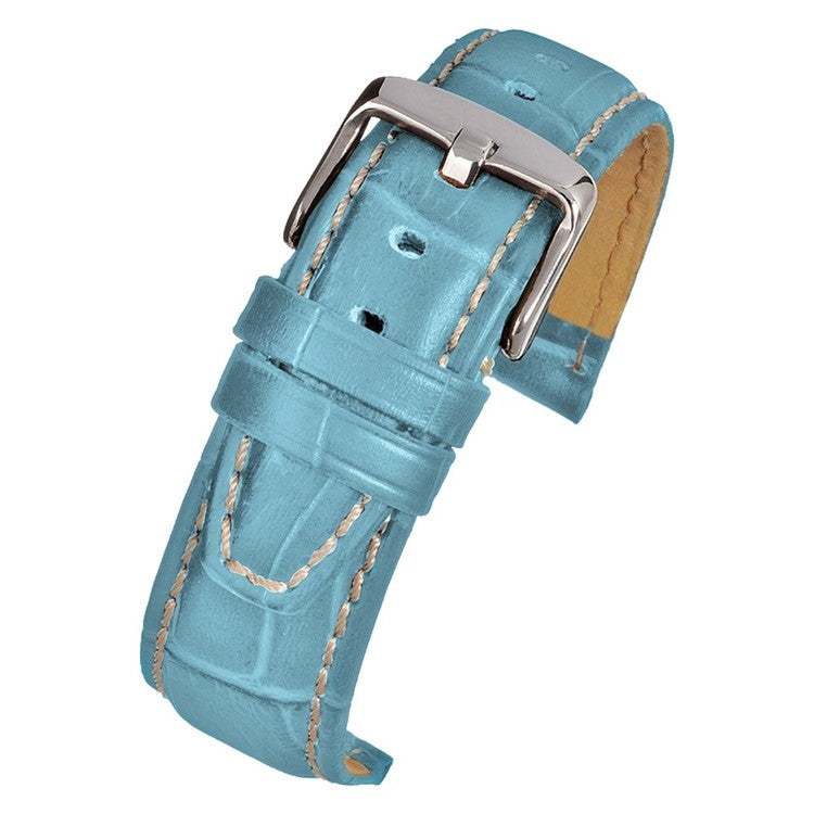 Light blue padded alligator grain watch strap