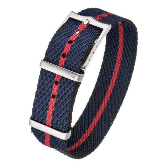 Premium Tudor nylon watch strap with contrasting colors and durable hardware.