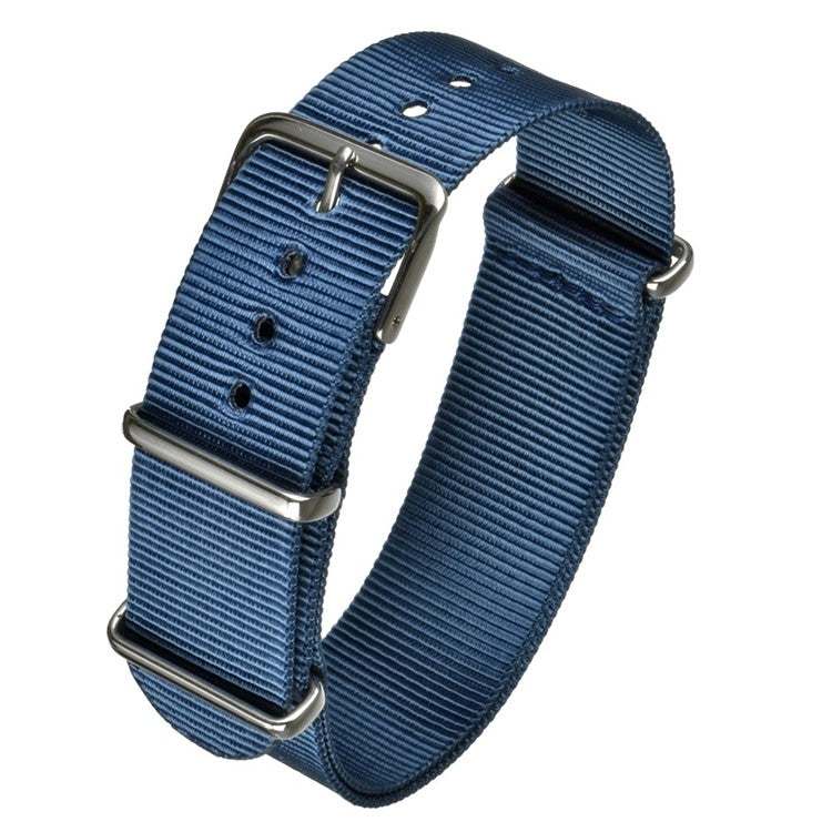 Durable and stylish military budget nylon watch strap with stainless-steel hardware.