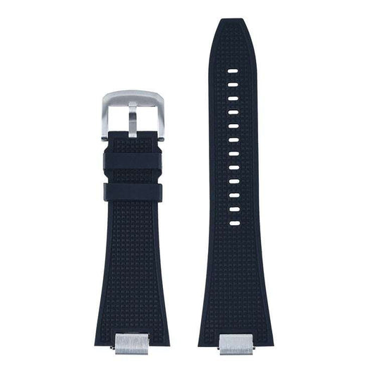 FKM rubber straps for Tissot PRX40, premium durability, brushed steel end pieces, heavy-duty pin buckle.