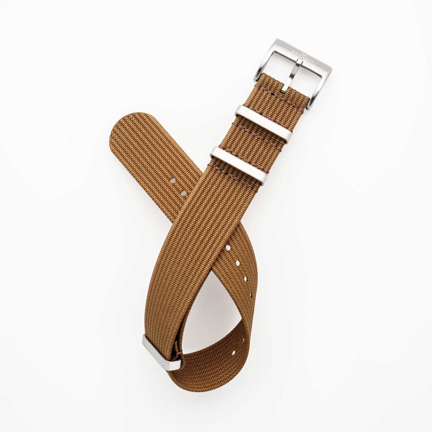 Kennett Ribbed Nylon NATO Watch Strap with Stainless Steel Buckle, 22mm Width.