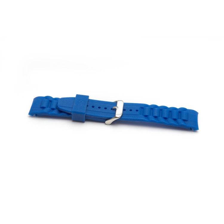 Blue silicone watch strap for Ice Watch, sizes 14mm, 17mm, 19mm, suitable for ladies, unisex, and gents, durable and water-resistant.