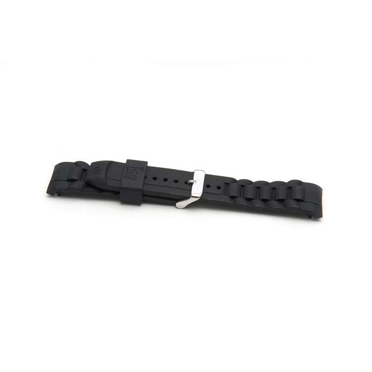 Black silicone watch strap for Ice Watch, sizes 14mm, 17mm, 19mm.