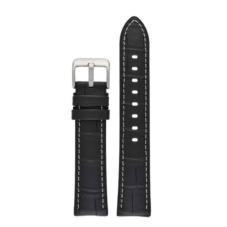 Active Alligator Grain Leather & Rubber Watch Strap