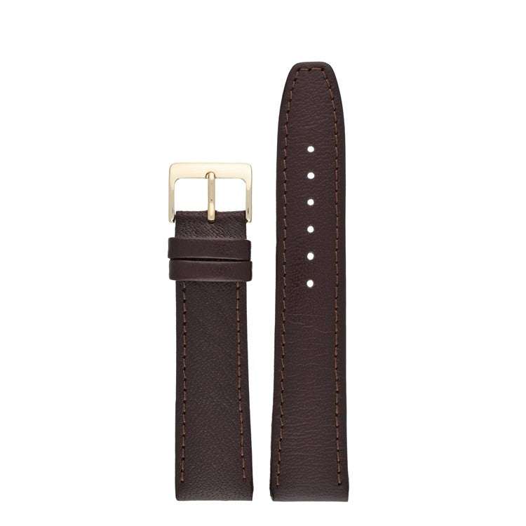 Open-Ended Buffalo Grain Leather Watch Strap