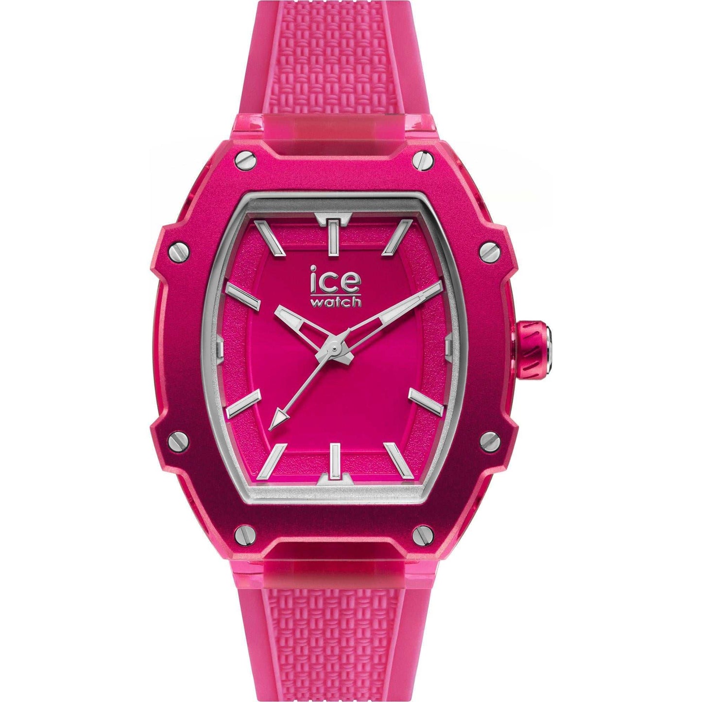 ICE Boliday Ladies Flashy Pink Watch 023323 with durable plastic case and pink strap.