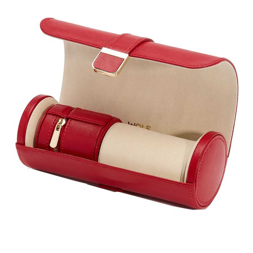 Palermo Double Watch Roll & Jewellery Pouch – Red