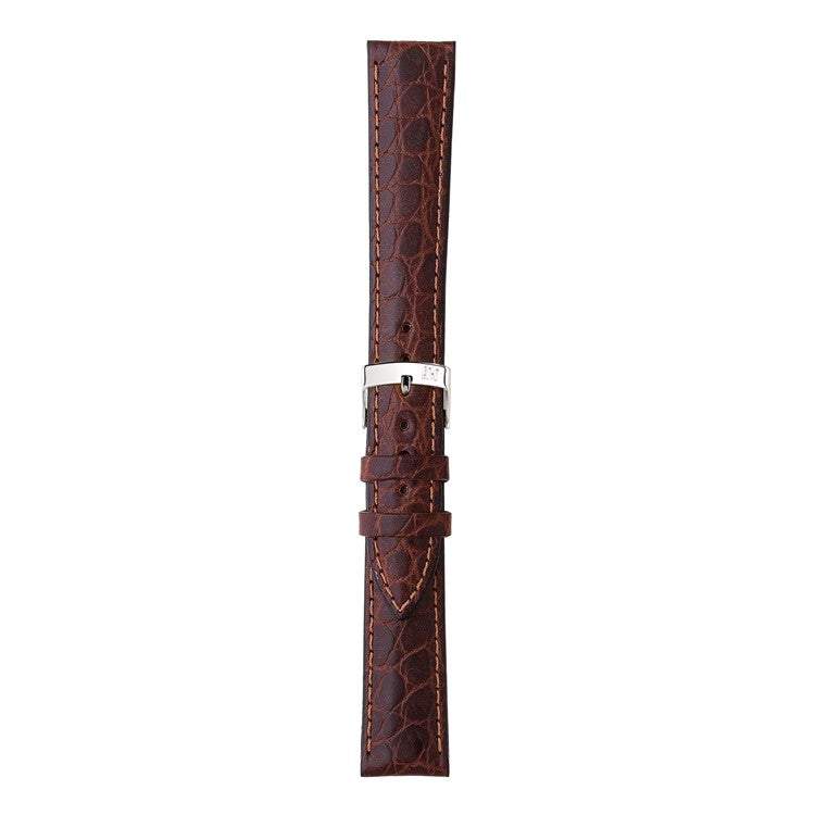Morellato Liverpool crocodile grain calf leather watch strap with tonal stitching and nubuck lining.