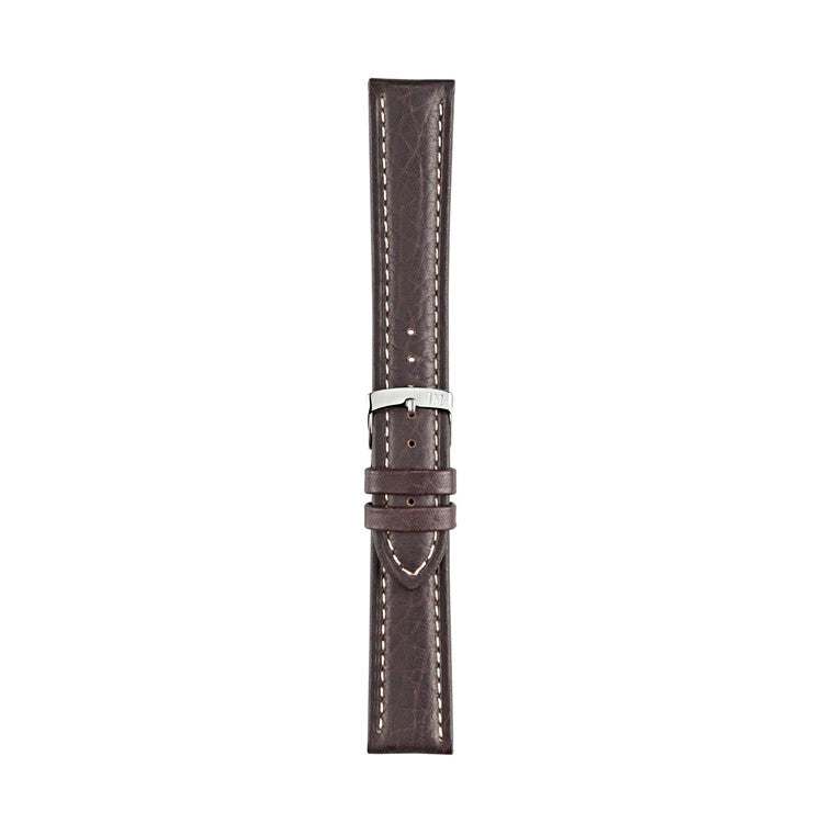 Morellato Kuga padded calf leather strap with cream contrast stitching, durable and sporty design.