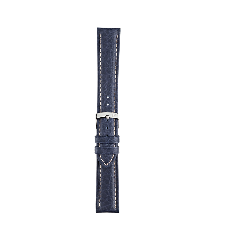 Sporty durable Morellato Kuga padded calf leather watch strap with cream contrast stitching.