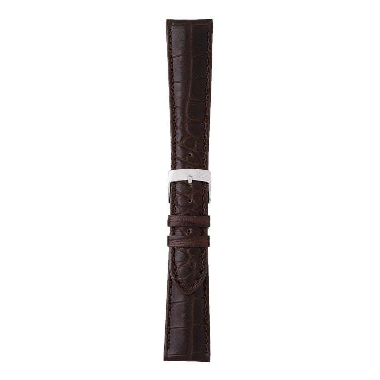 Genuine alligator leather watch strap with premium stainless steel buckle.