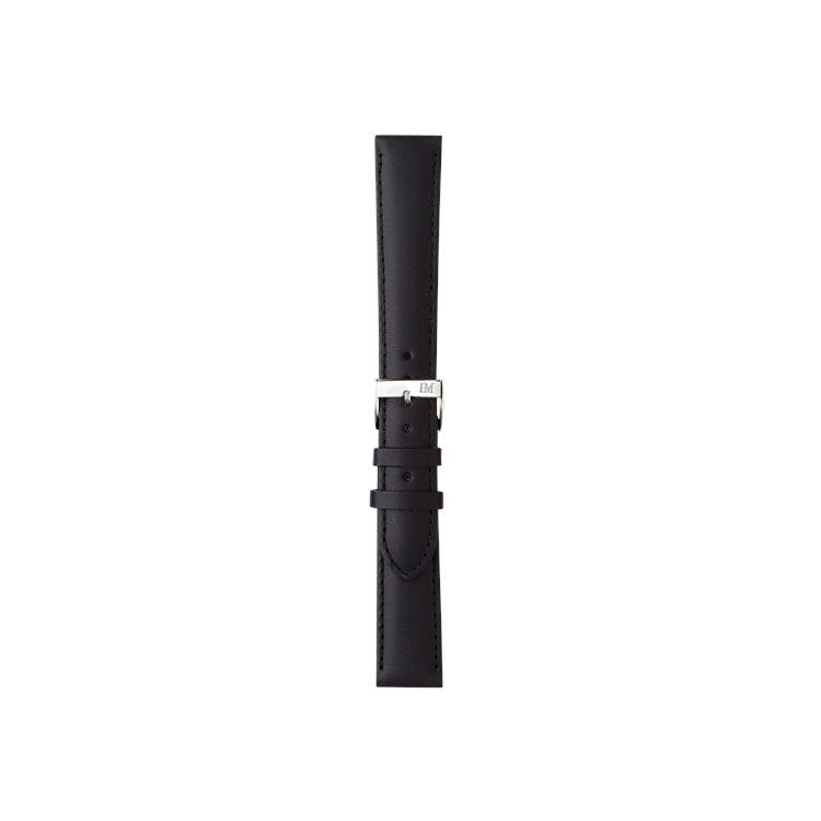 Morellato GRAFIC Calf Leather Watch Strap, minimalist sleek design, premium soft leather, black, durable, versatile.