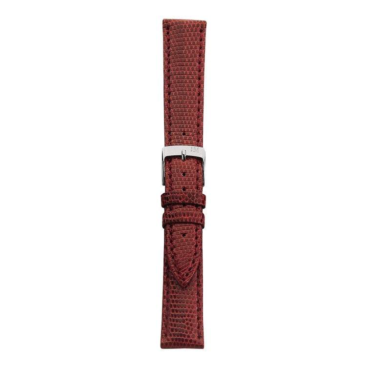 Morellato Violino Genuine Lizard Watch Strap in red, handcrafted luxury with stitched edges and nubuck lining.