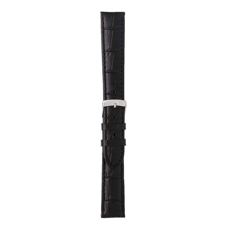 Morellato KAJMAN alligator grain calf leather watch strap with tonal stitching and flat profile.