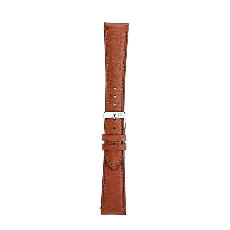 Handmade Ligabue soft lambskin leather watch strap with matte finish and overstitching.