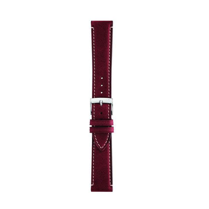 Morellato El Greco Rustic Calfskin Leather Strap with cream stitching, vintage and modern watch compatibility.
