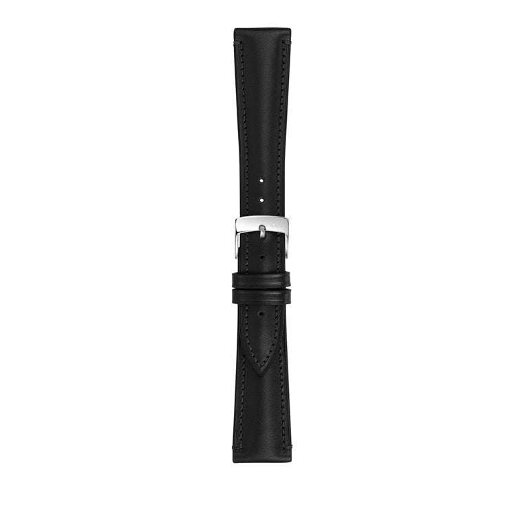 Premium calfskin leather watch strap with natural sheen and handstitched design.