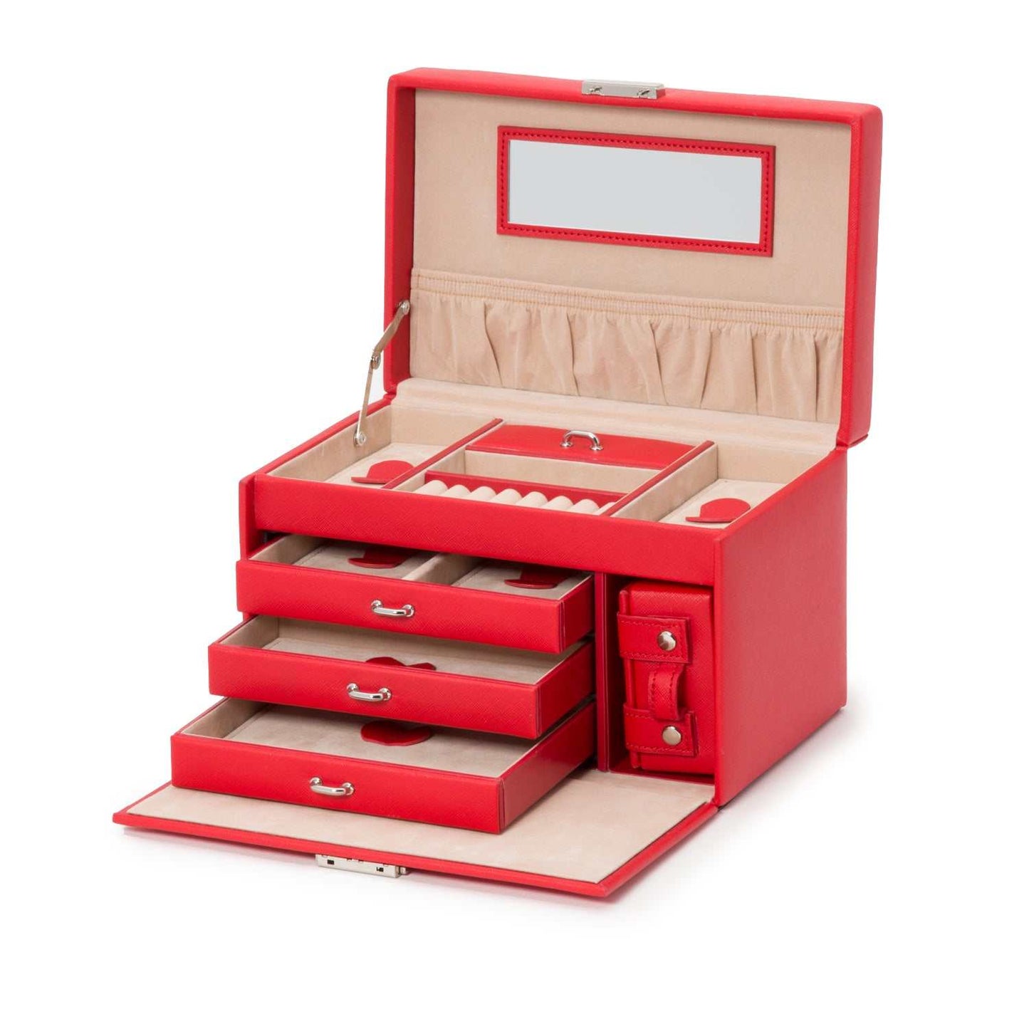 Watch Avenue UKJewellery BoxWolf Heritage Small Jewellery Box Red Saffiano 280014Watch Avenue UK