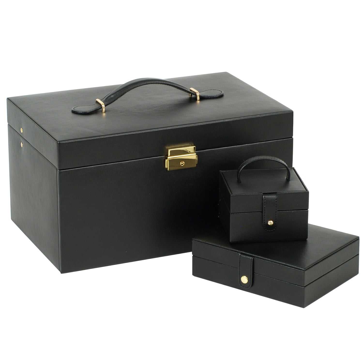 Premium Quality Large Jewellery Box in Black by Wolf Designs