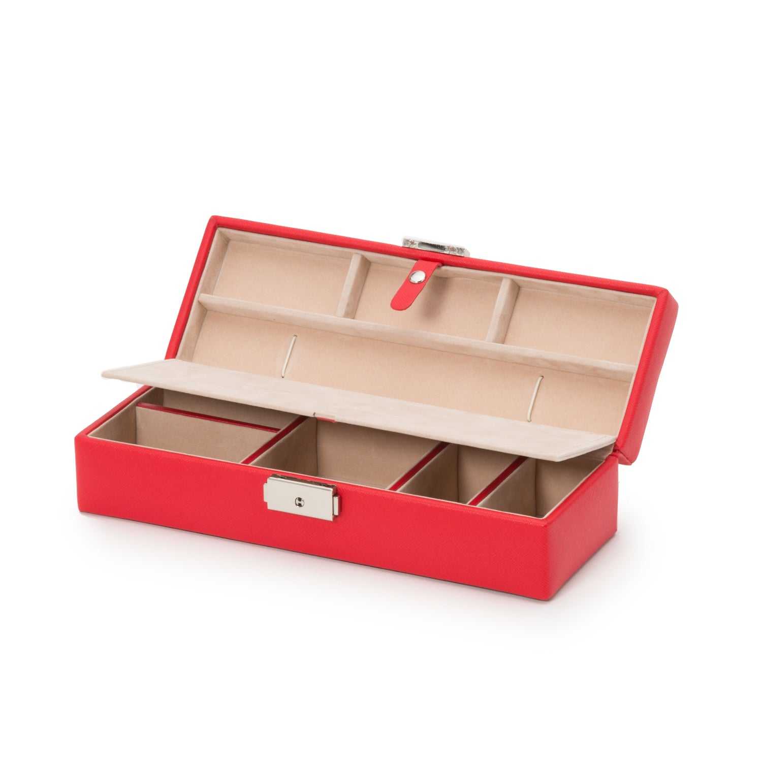 Jewellery BoxWolf Heritage Safe Deposit Jewellery Box Red Saffiano 280314Introducing the Wolf Heritage Safe Deposit Jewellery Box Red Saffiano 280314 (Model: 280314) – a fusion of classic style and functional design, redefining the way yo