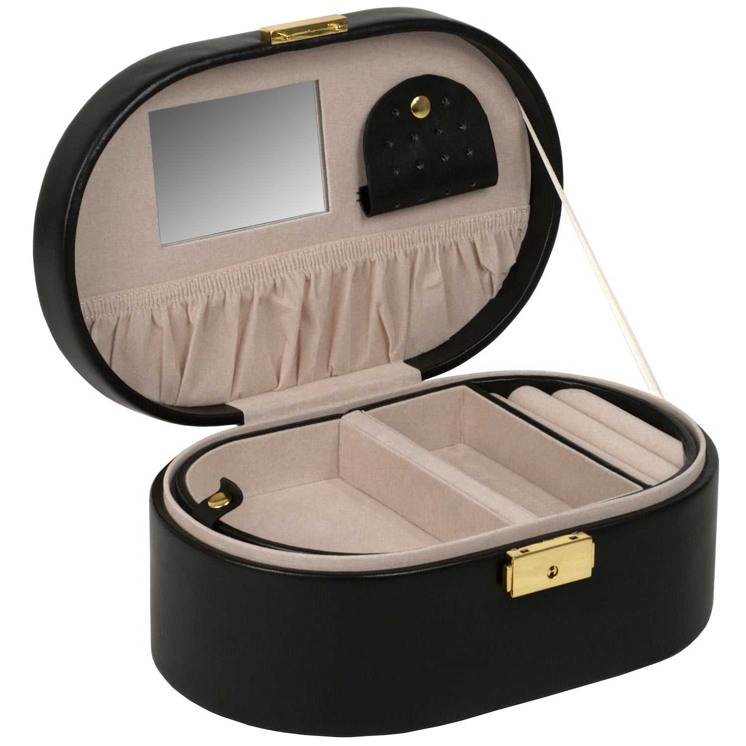 Watch Avenue UKJewellery BoxWolf Heritage Oval Jewellery Box Black 280502Watch Avenue UK