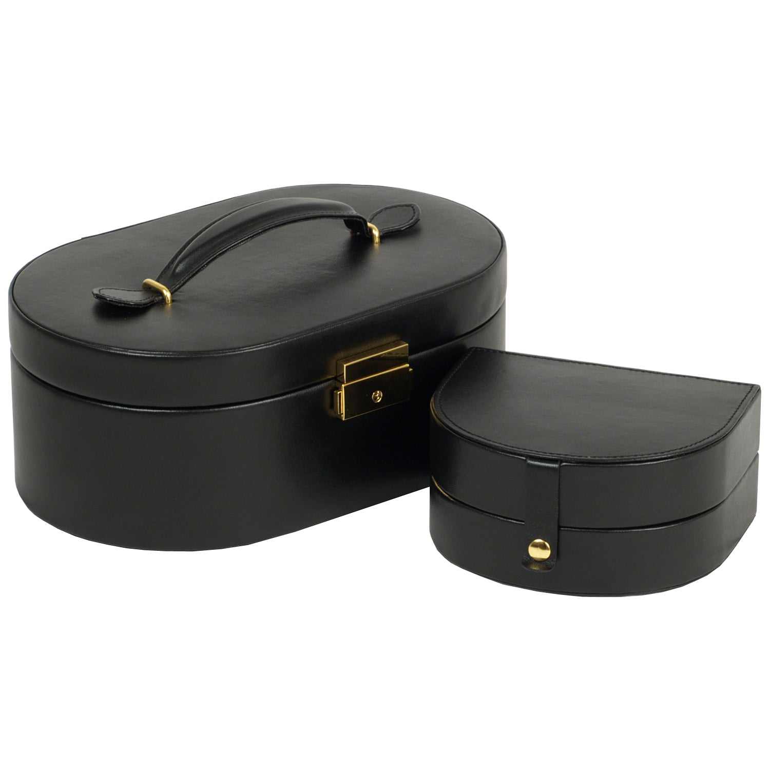 Watch Avenue UKJewellery BoxWolf Heritage Oval Jewellery Box Black 280502Watch Avenue UK