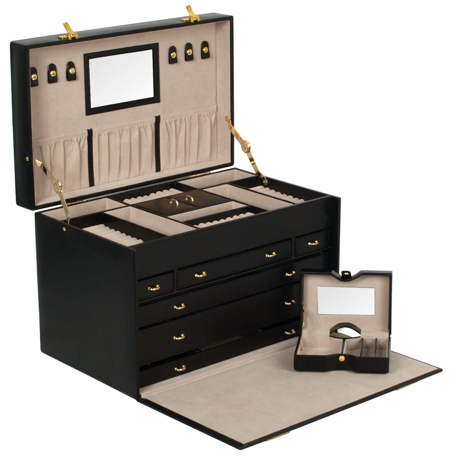 Jewellery BoxWolf Heritage Jewellery Armoire Black 280802Introducing the Wolf Heritage Jewellery Armoire (Model: 280802) in sleek black – where unique style meets functional design, offering a sophisticated solution to you