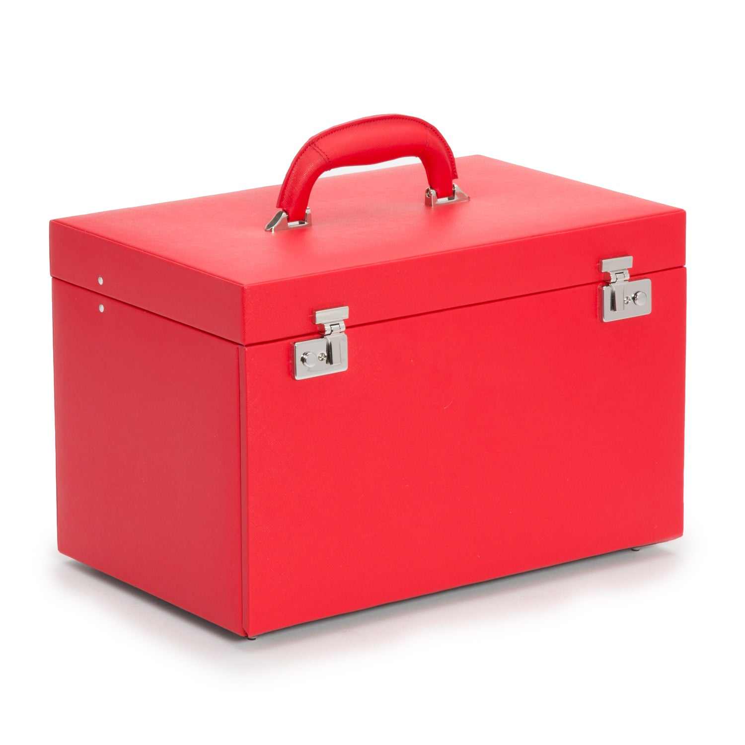 Jewellery BoxWolf Heritage Jewellery Armoire Red Saffiano 280814Introducing the Wolf Heritage Jewellery Armoire in striking Red Saffiano (Model: 280814) – an embodiment of unique style harmoniously blended with functional design.