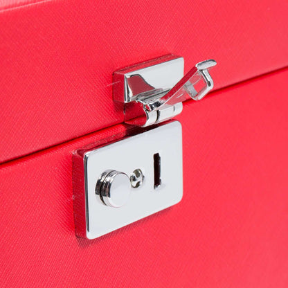 Jewellery BoxWolf Heritage Jewellery Armoire Red Saffiano 280814Introducing the Wolf Heritage Jewellery Armoire in striking Red Saffiano (Model: 280814) – an embodiment of unique style harmoniously blended with functional design.