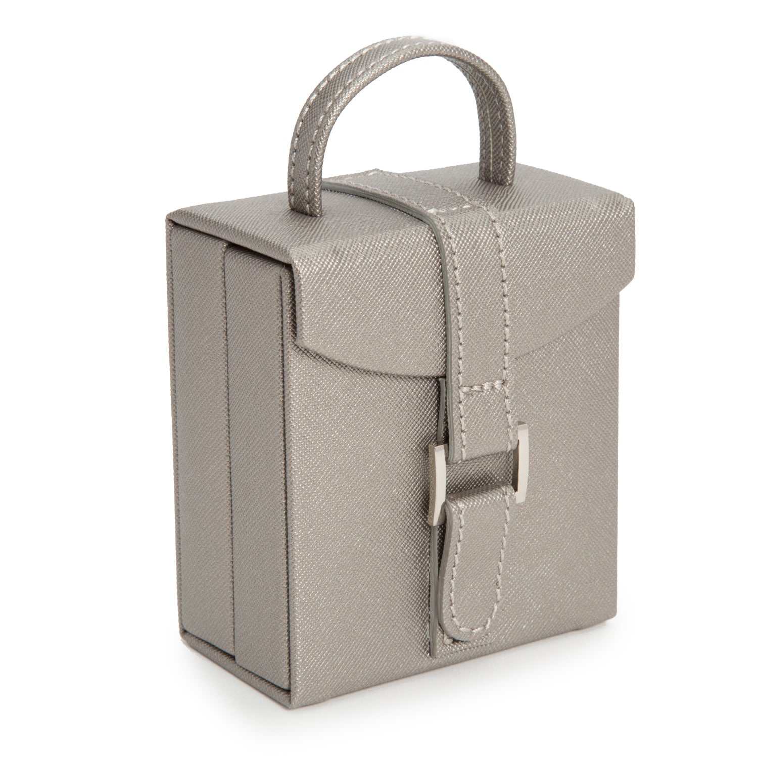 Jewellery BoxWolf Heritage Fold-Out Travel Pewter Saffiano Jewellery Box 281234Introducing the Wolf Heritage Fold-Out Travel Pewter Saffiano Jewellery Box – where classic design meets vibrant elegance in a chic pewter finish. Elevate your jewel