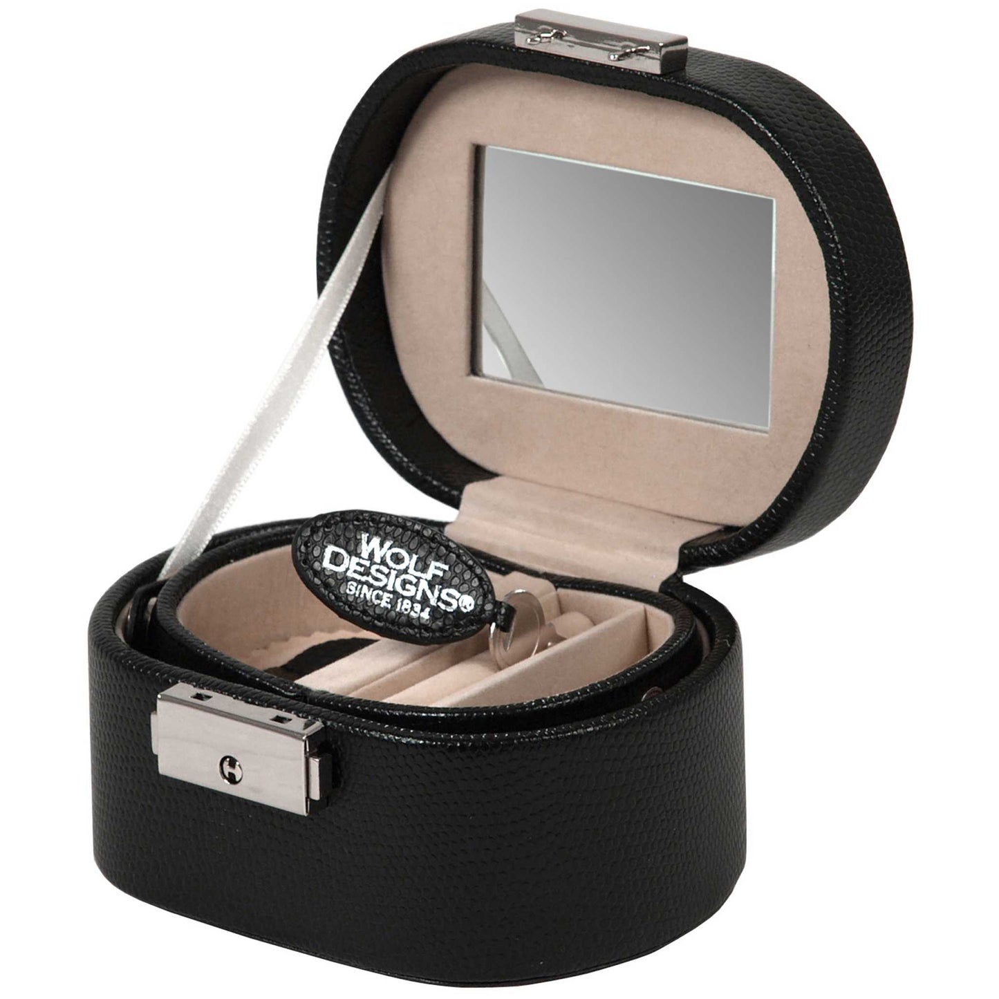 Watch Avenue UKwatch winderWolf Heritage Mini Oval Jewellery Box Black 281402Watch Avenue UK