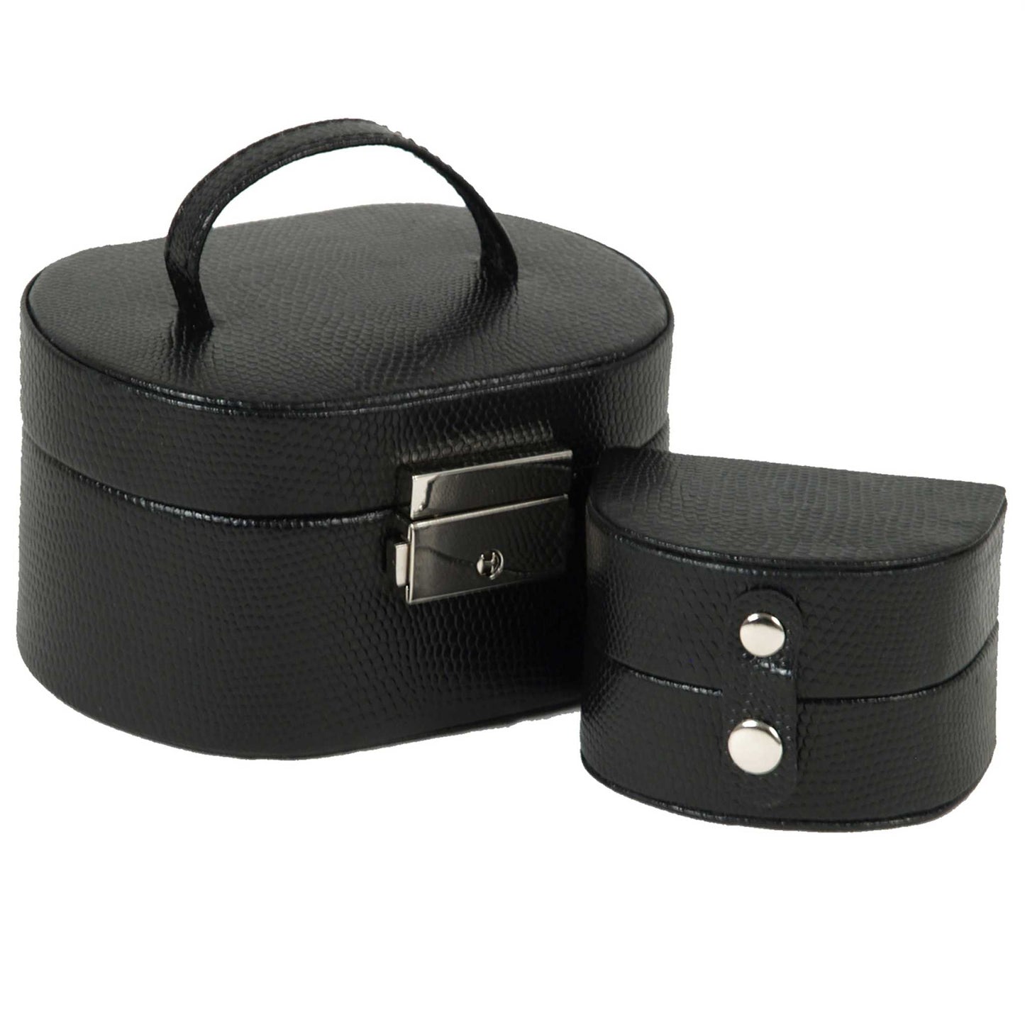 Watch Avenue UKwatch winderWolf Heritage Mini Oval Jewellery Box Black 281402Watch Avenue UK