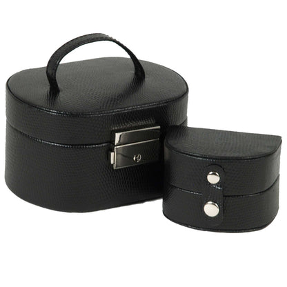Watch Avenue UKwatch winderWolf Heritage Mini Oval Jewellery Box Black 281402Watch Avenue UK