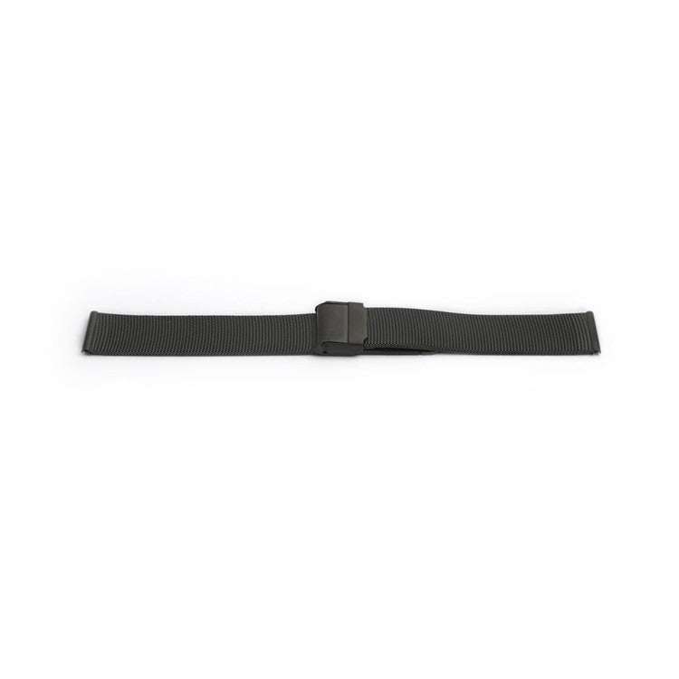 Milanese Mesh Bracelet in black, sleek stainless steel design, 22mm size.