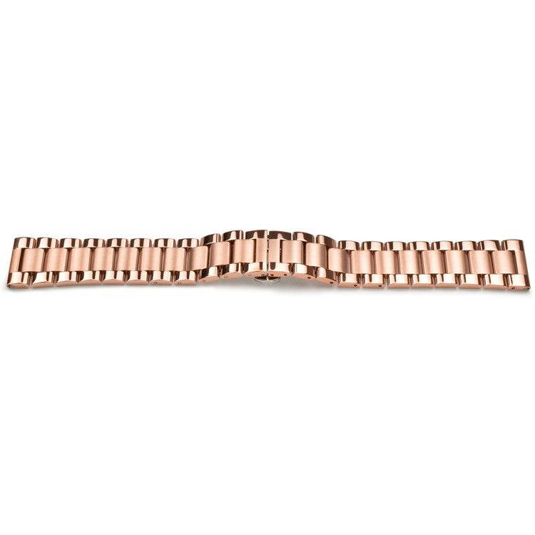 Rose gold center spring release metal watch bracelet, premium design, available in multiple sizes.