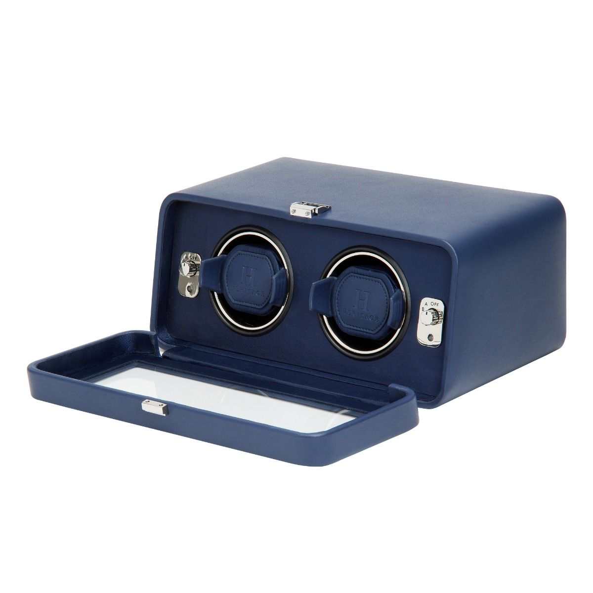 Double heritage watch winder by Wolf Designs in Navy