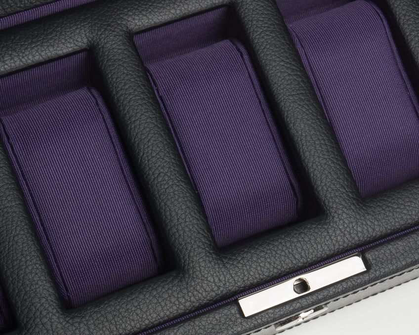 Wolf Heritage Windsor 5 Piece Watch Box Black/Purple 458303