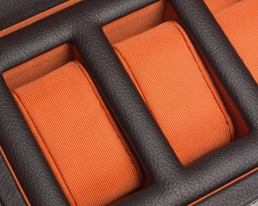 watch boxesWolf Heritage Windsor 5 Piece Watch Box Brown/Orange 458306Introducing the Wolf Heritage Windsor 5 Piece Watch Box in Brown/Orange (Model 458306) – a stylish and functional accessory meticulously crafted to showcase and orga