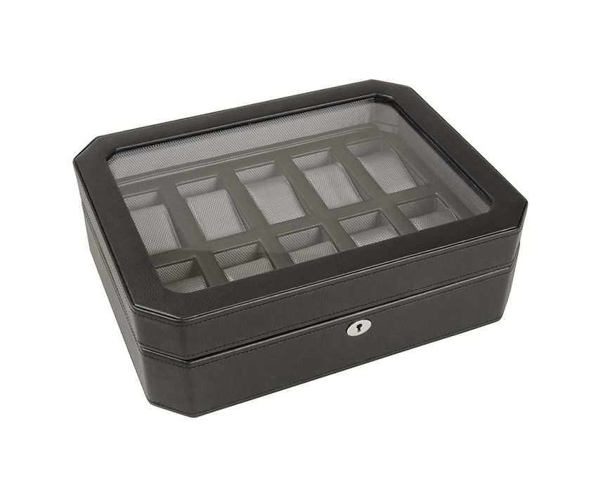 watch boxesWolf Heritage Windsor 10 Piece Watch Box Black/Grey 4584029Introducing the Wolf Heritage Windsor 10 Piece Watch Box in Black/Grey (Model 4584029) – a retro-inspired and stylish companion for your timepieces, designed to disp