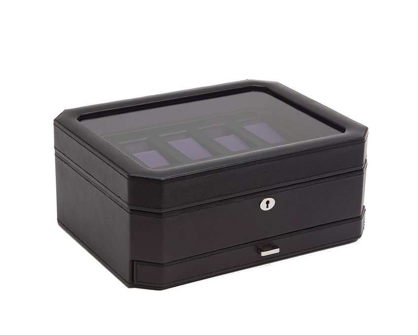 Watch Avenue UKwatch boxesWolf Heritage Windsor 10 Piece Watch Box with Drawer Black/Purple 4586Watch Avenue UK