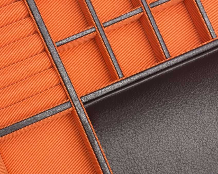 Watch Avenue UKwatch boxesWolf Heritage Windsor 10 Piece Watch Box with Drawer Brown/Orange 4586Watch Avenue UK