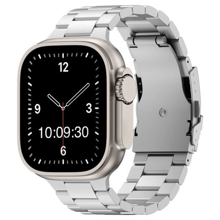 Silver 3-Link Titanium Apple Watch Bracelet | Lightweight & Durable