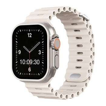 Adventure Silicone Watch Strap in cream for Apple Watches, available in multiple sizes, suitable for water sports and outdoor activities.