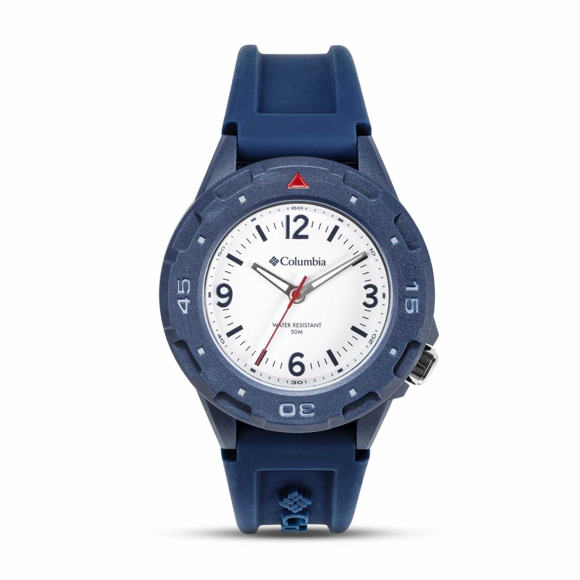 WatchColumbia Watch Trailhead White Dial Blue Silicone Strap