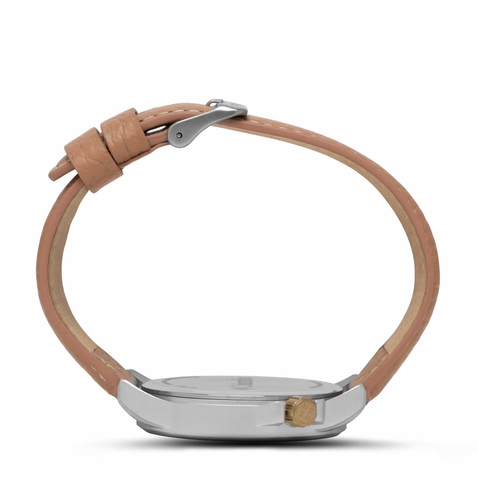 WatchColumbia Watch Viewmont Steel Colour White Dial Camel Leather Strap