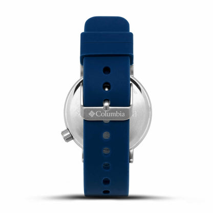 WatchColumbia Watch Trailbanks Steel Colour White Dial Blue Silicone Strap