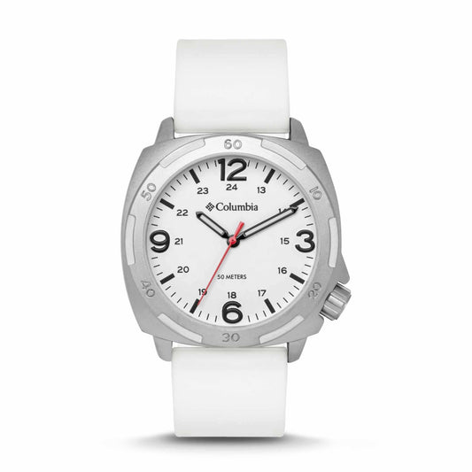 ColumbiaWatchColumbia Watch Delta Ridge Steel Colour White Dial White Silicone StraWatch Avenue UK