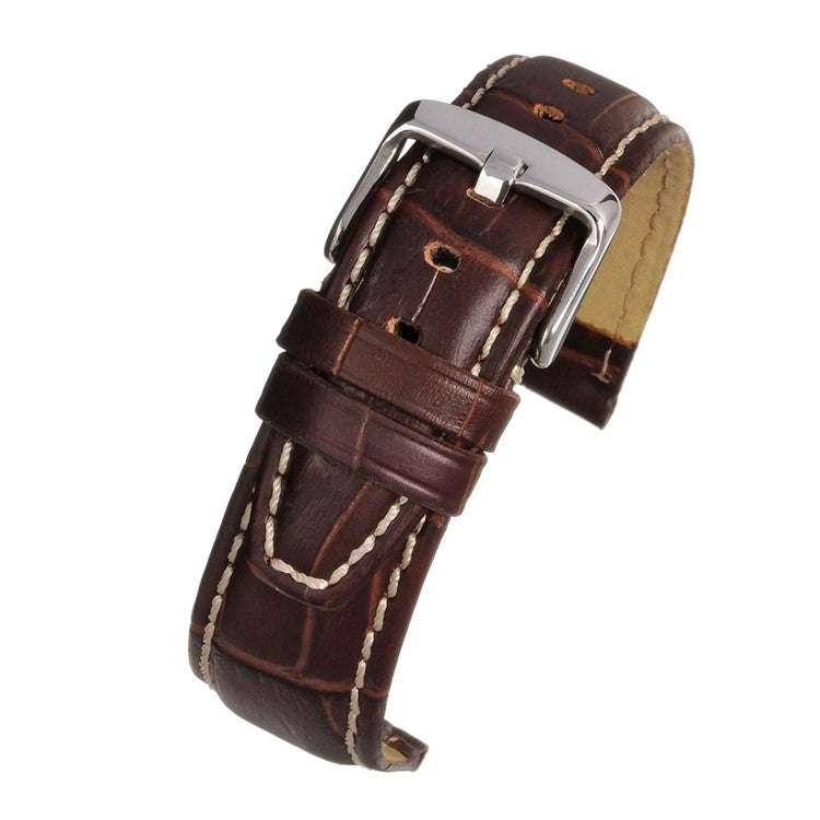 Dark brown padded alligator grain watch strap